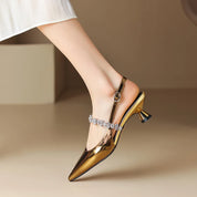 Aurora Rhinestone Kitten Heels – Glam Evening Shoes Heels