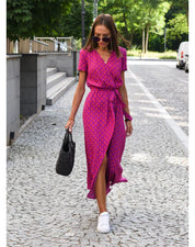 Lara | Stylish V-neck Sexy Split Dress Dress