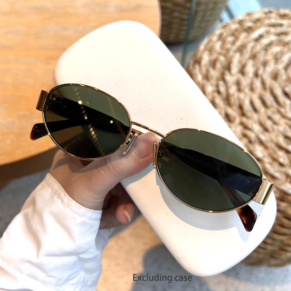 Trendy Unisex Oval Metal Frame Sunglasses Sunglasses