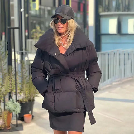 Women's Quilted Jacket Black Bomber jacket