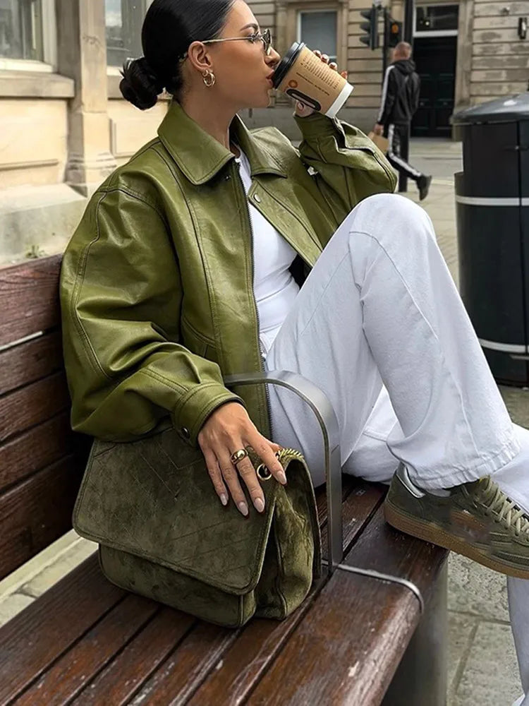 Nyra™ | Oversized Premium Faux Leather Jacket Jackets