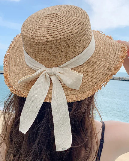 Korean Wide Brim Straw Hat for Women Summer Sun Protection Hats