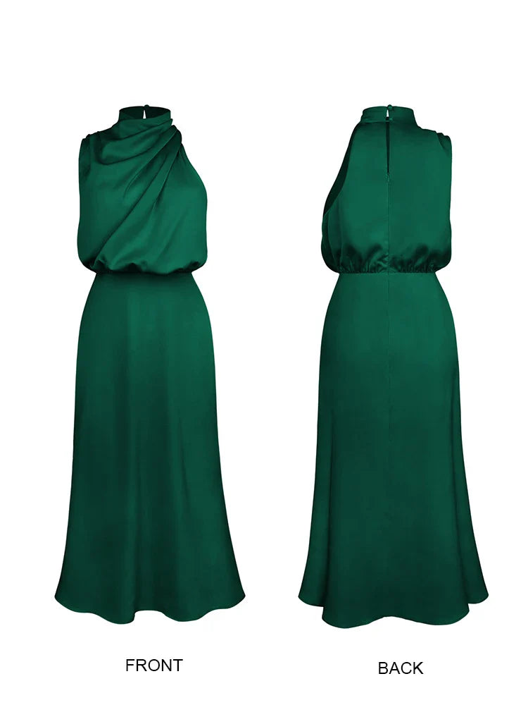 Imelda Satin Halter Evening Dress Dress