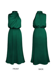 Imelda Satin Halter Evening Dress Dress