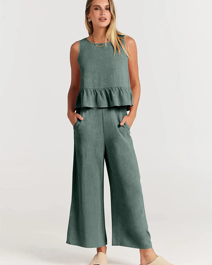 Amara™ | Casual Summer Co-ord Sky blue Two piece set
