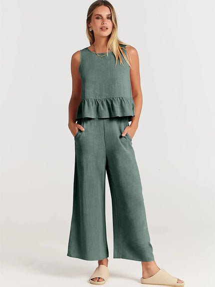 Amara™ | Casual Summer Co-ord Sky blue Two piece set