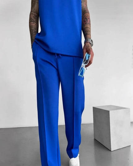 Two‑Piece Bamboo Lounge Set Blue Men Set
