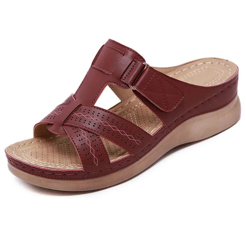 Sarai™ | Arch-Supportive Walking Sandals Maroon Shoes & Sandals
