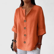 Cathlyn Elegant Women's Blouse Orange Blouse