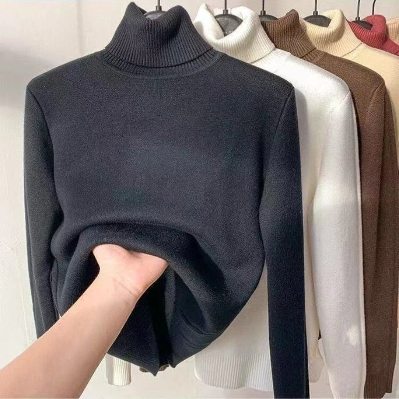 Elegant Knitted Turtleneck Sweater Turtleneck Sweater