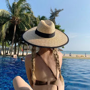 New 2024 Belt Strap Straw Sun Hat For Women Fashion Vacation Beach UV Hats Summer Wide Brim Travel Panama Hats Outdoor Wholesale