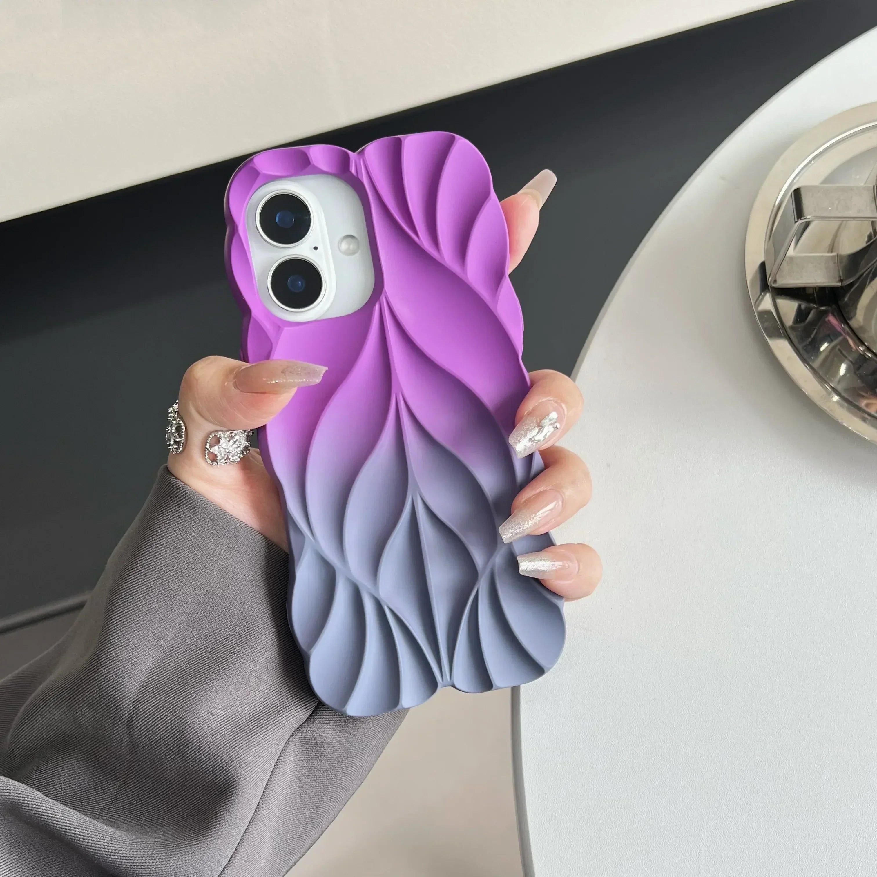Cascade Gradient Case – 3D Ombre iPhone Cover Dark Purple Phone Case