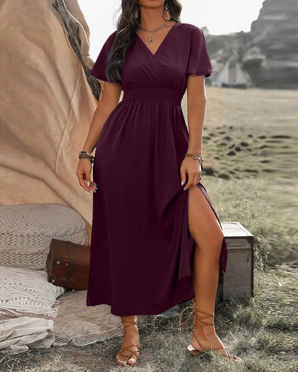Mel™ | Elegant Summer Dress Wine Dress