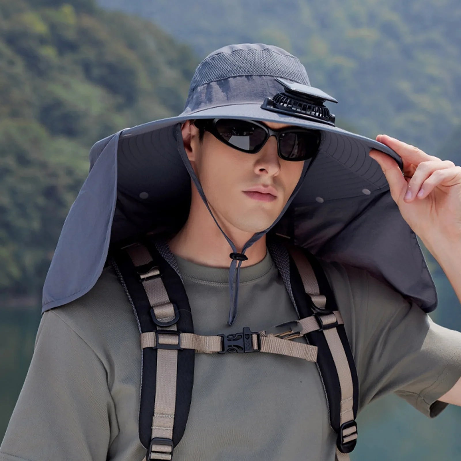 Solar-Powered Cooling Fan Hat Hats