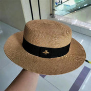 Ladies Sun Fedora Hat with Gold Braiding for Stylish Protection khaki-sequins adult size(56-58cm) Hats