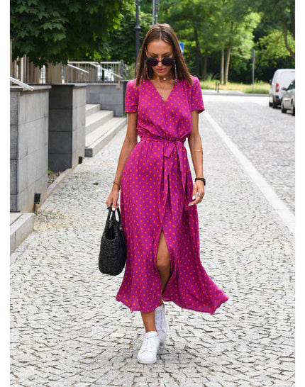 Lara™ | Stylish V-neck Sexy Split Dress Rose Dress