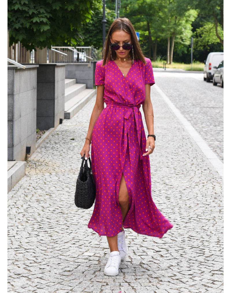 Linda | Comfortable dress Red dots Dresses