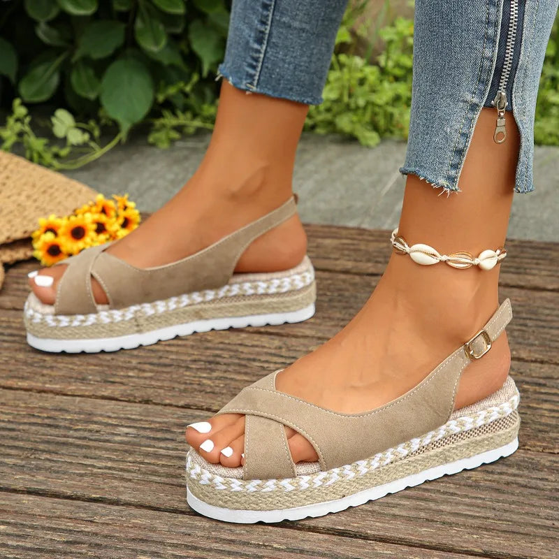 Isla – Cross-Strap Platform Sandals Sandals