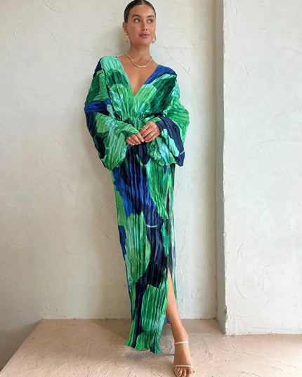 Elegant Pleated Dress – Chic Midi with Refined Pleats Dresses