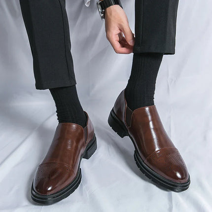Henry™ - Stylish Vegan Leather Shoes Brown