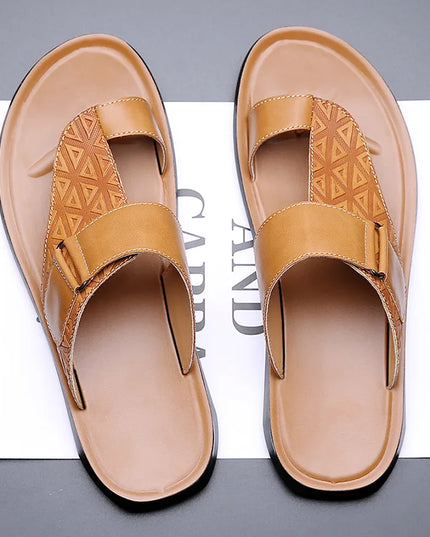Ashmere Leather Sandals – Textured Premium Leather Slides Sandals