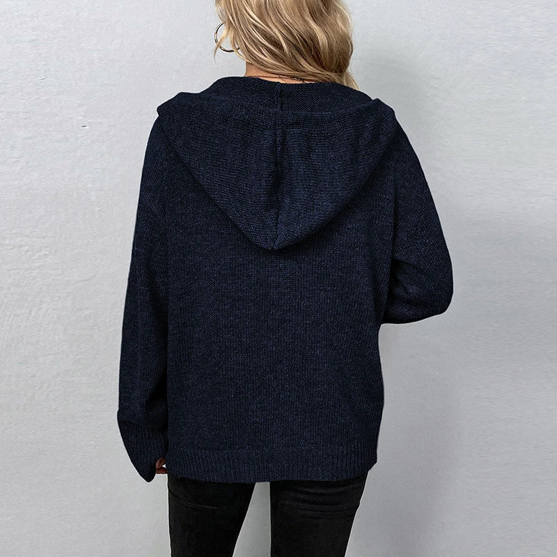 Women’s Knit Hooded Cardigan Cardigan