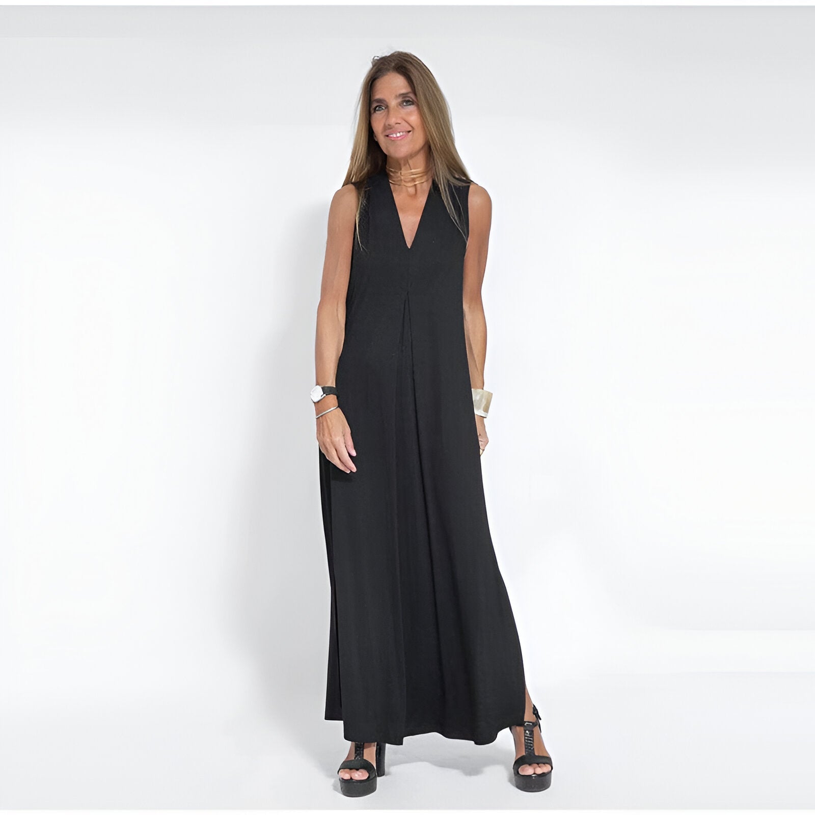 Delilah | Elegant long dress (+ Free Cardigan) Black Dress