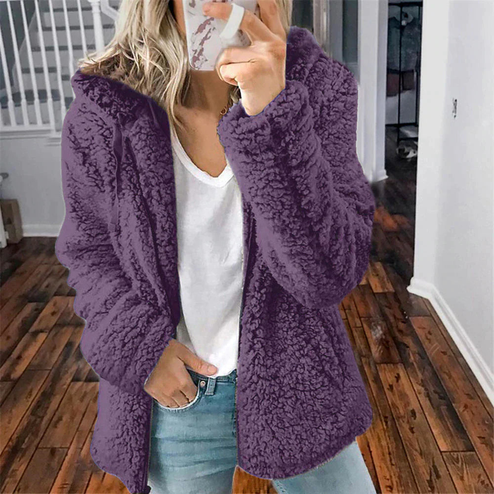 Emilia- Women's Winter Hoodie Purple Hoodie