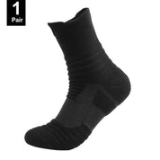 Men’s Anti-Slip Cotton Sports Socks – Breathable, Odor-Free 1pair-Long-black Men's Accessories