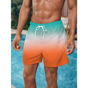 Men's Gradient Color Block Swim Trunks - OKOHOKO™ FASHION