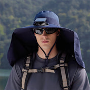 Solar-Powered Cooling Fan Hat Navy One Size Hats