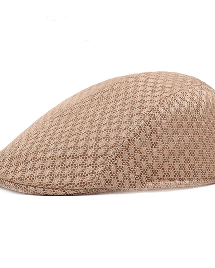 Breathable Mesh Newsboy Cap Khaki Hats