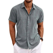 Men’s Luca Summer Linen Shirt Gray Shirts