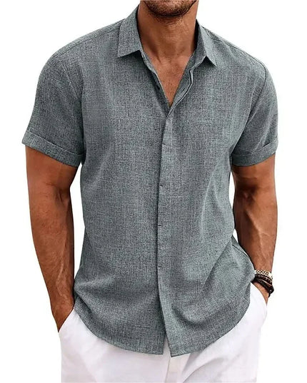 Men’s Luca Summer Linen Shirt Gray Shirts