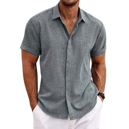 Men’s Luca Summer Linen Shirt Gray Shirts