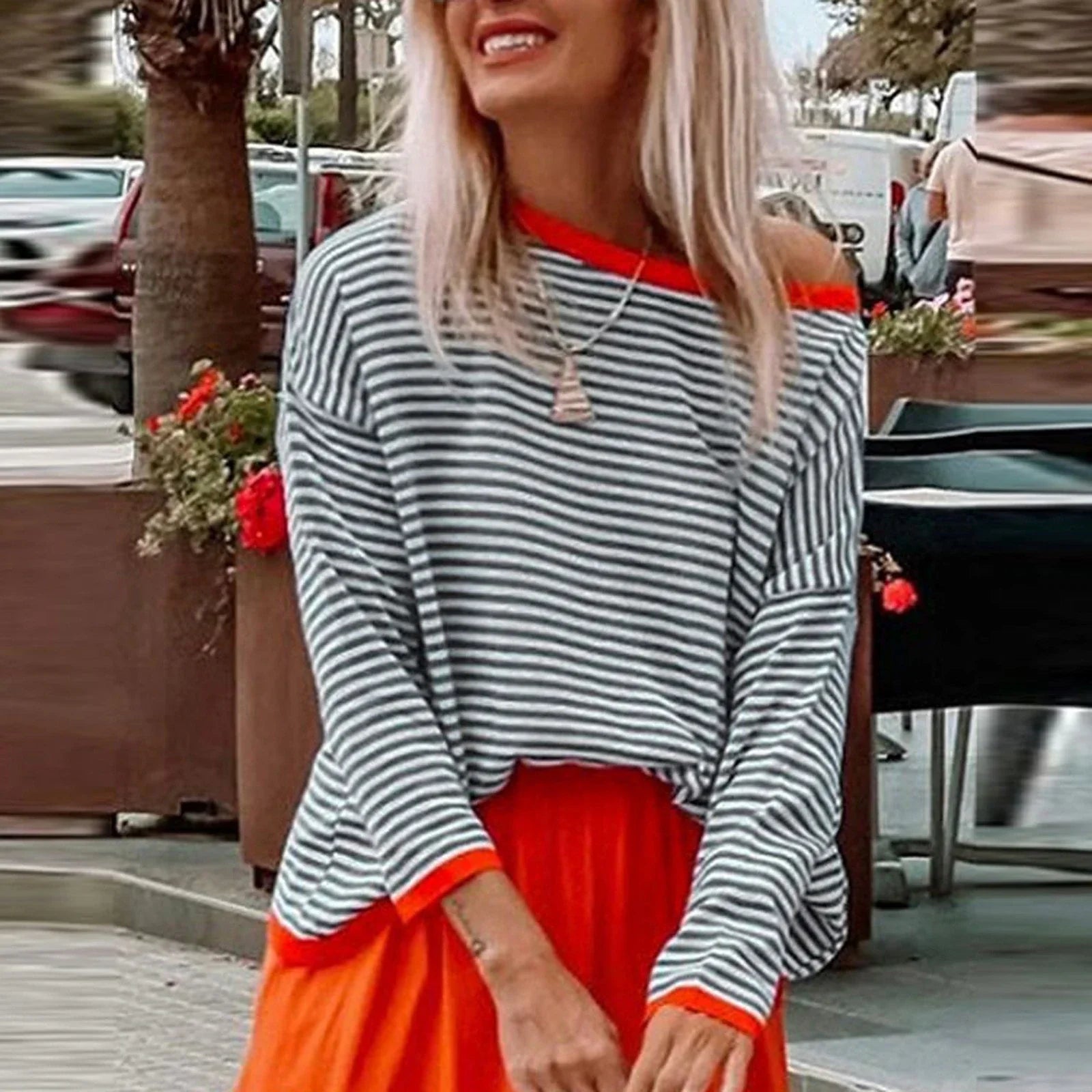 Léa Blanchet Striped Breathable T-Shirt T-Shirts