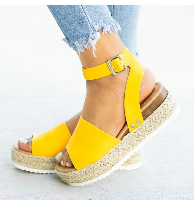 Comfortable Wedge Sandals Yellow Wedge Sandals
