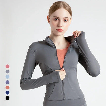 Nadine™ | Slim Fit Tracksuit Jacket Grey Jackets