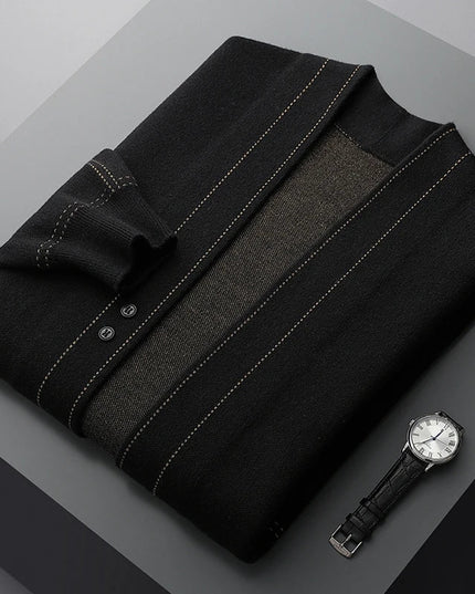 Men Heritage Cashmere Cardigan Black Men Cardigan