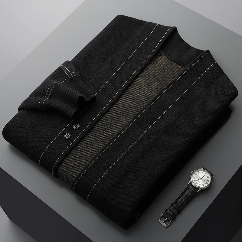 Men Heritage Cashmere Cardigan Black Men Cardigan