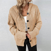 Women’s Knit Hooded Cardigan Cardigan