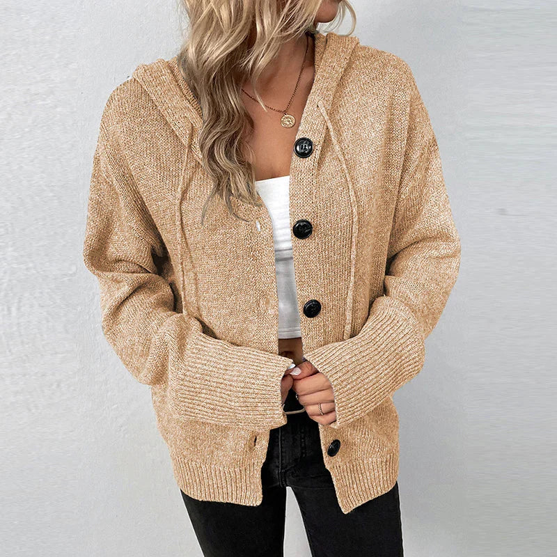 Women’s Knit Hooded Cardigan Cardigan