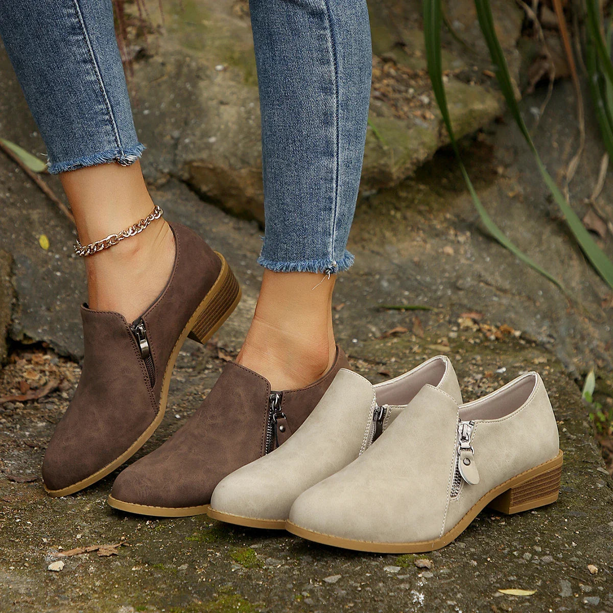 Maia™ | SleekShield Zip-Up Ankle Boots Shoes & Sandals