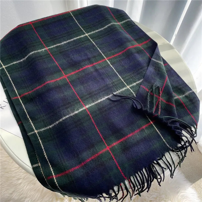Whisper Plaid Scarf – Ultra-Soft Cashmere Blend Wrap Women's Clothing