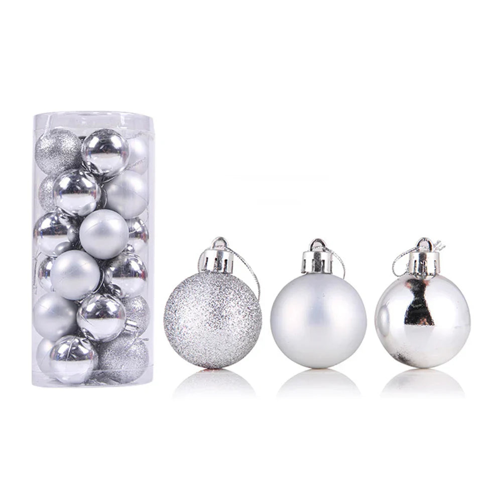 Christmas Ball Ornament Suncatcher Set Silver 3cm Halloween Decorations