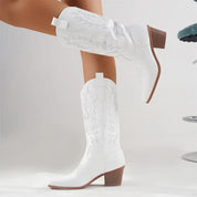 Mid‑Calf Block Heel Cowboy Boots Boots