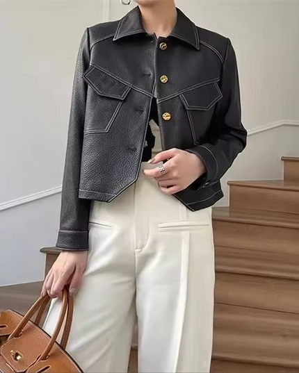 Women's Vintage Genuine Leather Jacket Leather Jacket