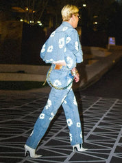 Retro Denim Tears Couples Outfit - Matching Jacket and Pants Set Jacket