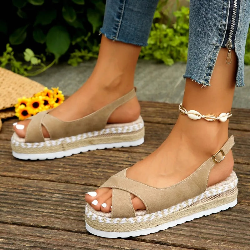 Isla – Cross-Strap Platform Sandals Sandals