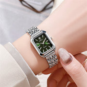 Square Gold-Plated Quartz Watch – Elegant Women green 1 Women's Accessories